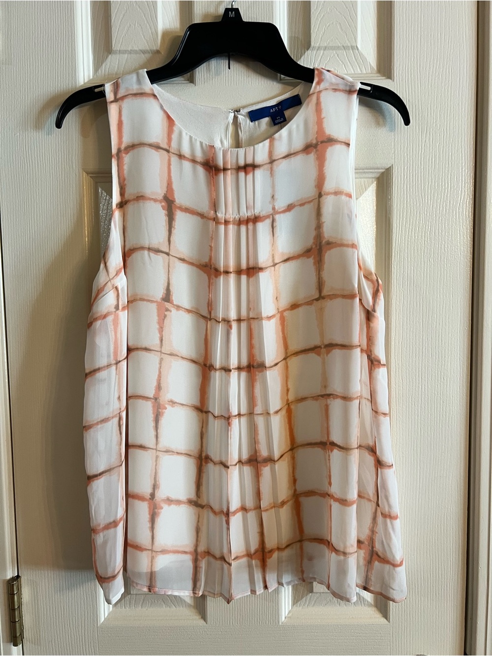 Apt. 9 Sleeveless Grid Print Pleated Top